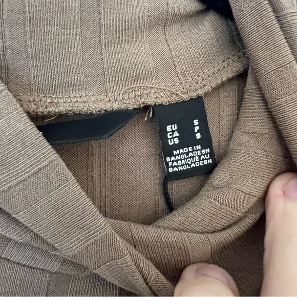 Vero Moda ribbed long sleeve midi dress in brown - Picture 7 of 10